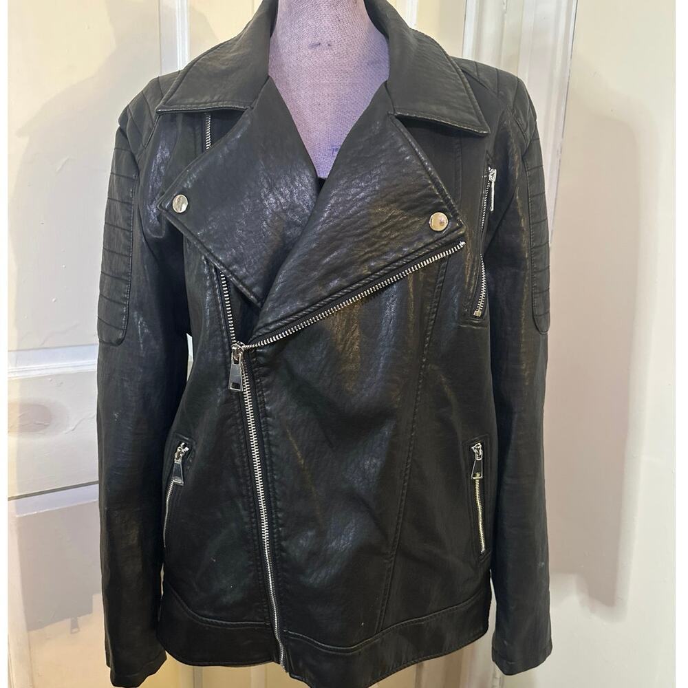 Southern Gents , mens black leather riding jacket in size 2Xl
